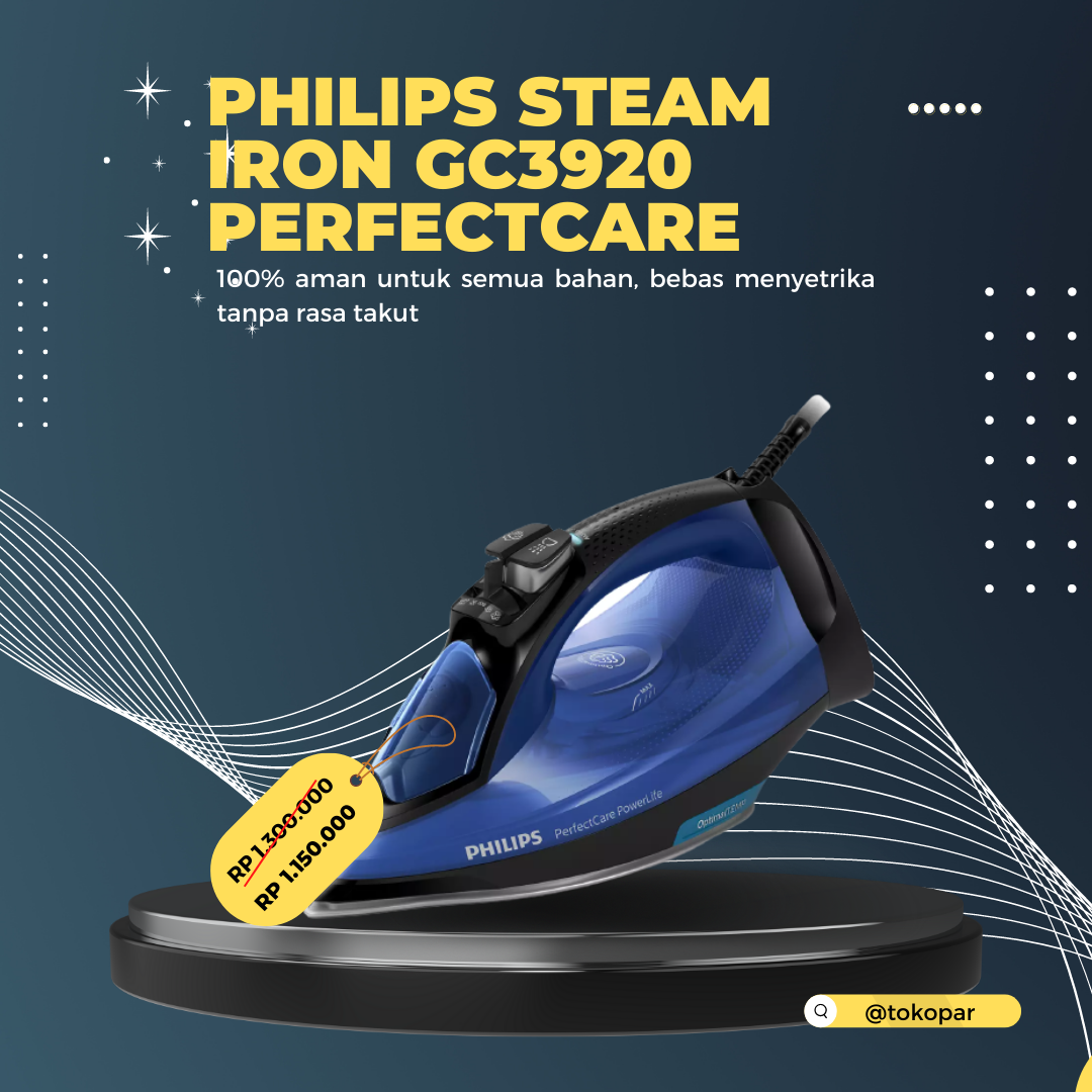 Philips PerfectCare Steam In Iron Blue GC3920/24